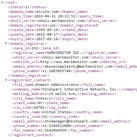 Sample XML Output